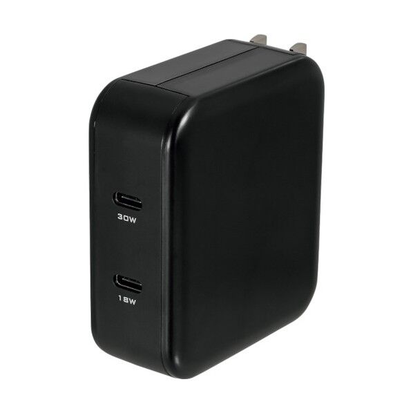 オウルテック PD対応ACアダプタ PD30W & PD18W ブラック OWL-APD48C2-BK 1点