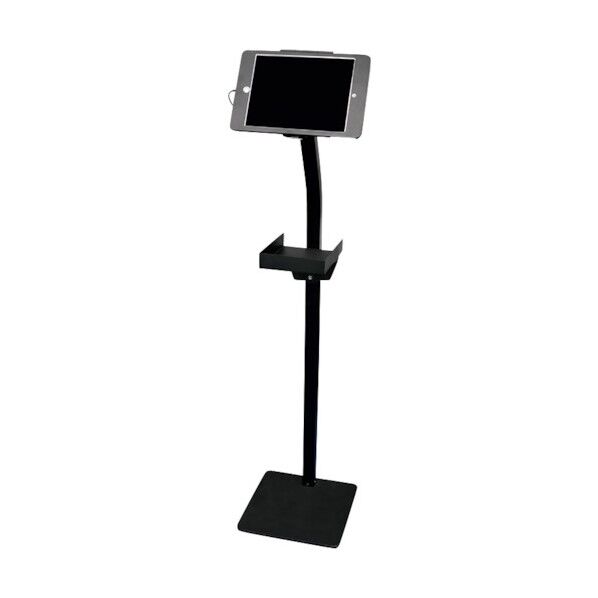iPad用 AirWait対応 発券プリンター用トレイ付き フロアスタンド OWL-AWSTIB105S-BK 1点