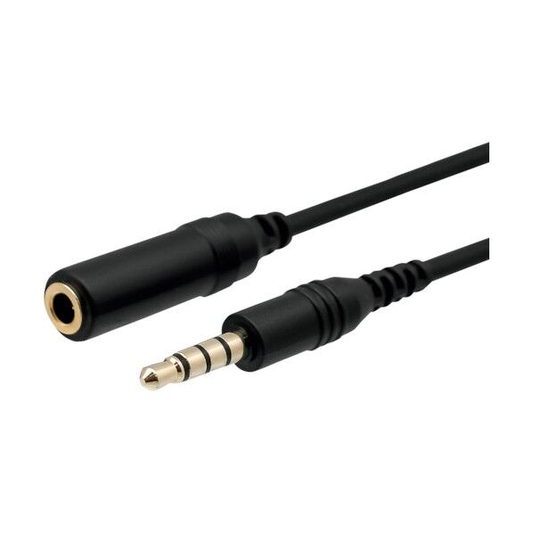 マイク リモコン付きイヤホン対応オーディオ延長ケーブル OWL-CB35PJ15-BK 1点