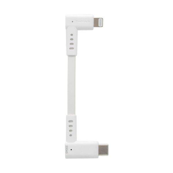 Type-C to Lightningケーブル L字コネクター ホワイト 10cm OWL-CBKLTC1L-WH 1点