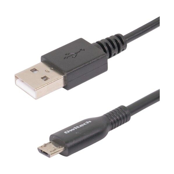 micro USBケーブル やわらかく断線に強い ブラック 200cm OWL-CBKMUSR20-BK 1点