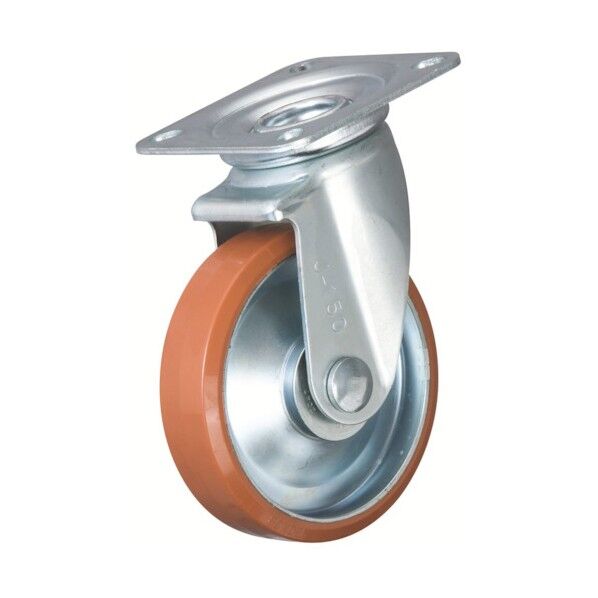 プレート式キャスター ログラン (プレス製ウレタン車) 自在