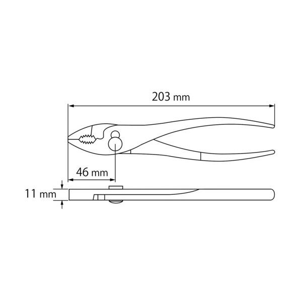 エビ印 強力型プライヤ２００ｍｍ 253 x 66 x 19 mm P200 1点