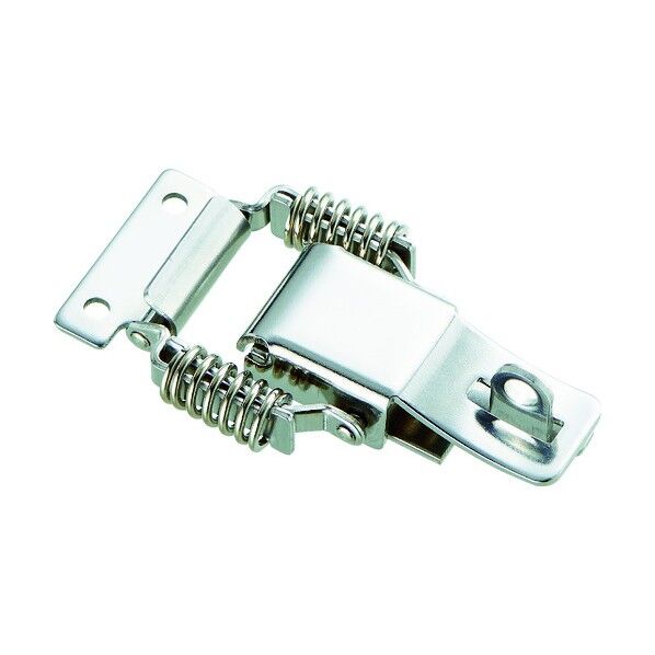 パッチン錠鍵穴付バネタイプステンレス2個入