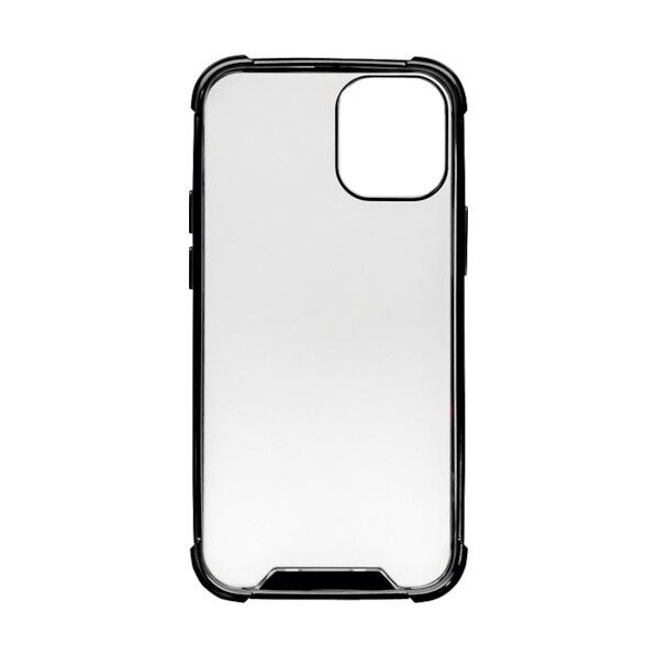 iPhone 12 mini用耐衝撃ハイブリッド背面ケース TPU素材とPC素材 ブラック OWL-CVIC5409-BK 1点