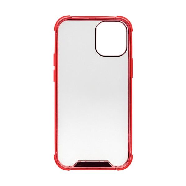 iPhone 12 mini用耐衝撃ハイブリッド背面ケース TPU素材とPC素材 レッド OWL-CVIC5409-RE 1点