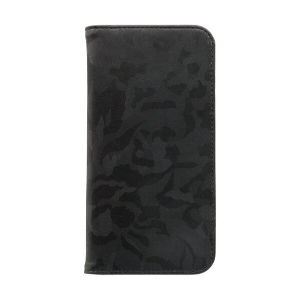 オウルテック iPhone 12/12 Pro用手帳型ケース 落ち着きのある迷彩柄のシンプルなデザイン ブラック OWL-CVIC6114-BK 1点