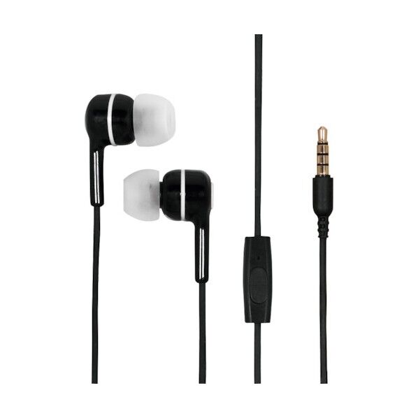 ハンズフリー対応 リモコン・マイク付 ステレオインナーイヤーイヤフォン OWL-EPMC02-BK 1点