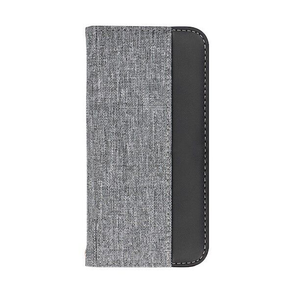 iPhone14専用 ファブリック素材+PUレザー手帳型ケース OWL-CVIE6103-GYBK 1個