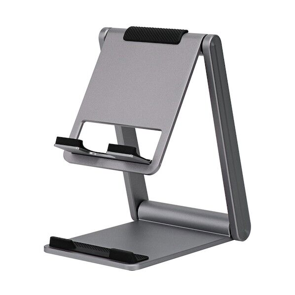 3種の使い方で角度を調節できる 3WAYアルミスタンド OWL-STD12-GY 1個