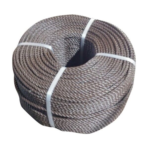 ポリエチレンロープ(3打ち) 6mmΦ×200m こげ茶 PE-6X200-DBRN 1点