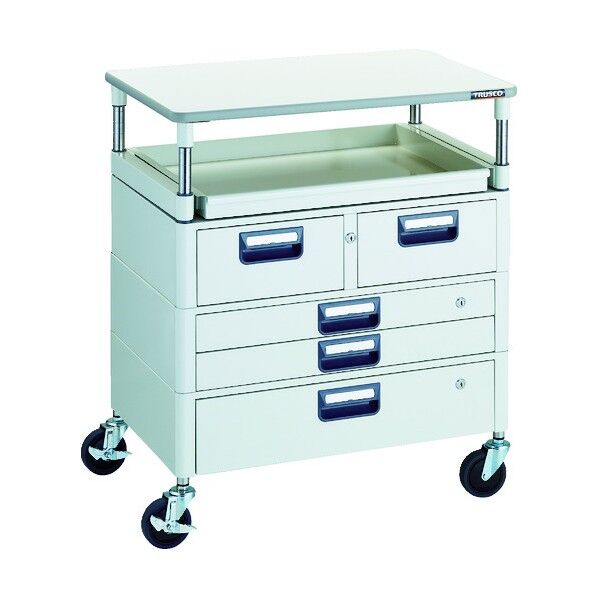 フェニックスワゴン (省音タイプ・1段・2段・2列引出し付・スライド棚1段・天板付)