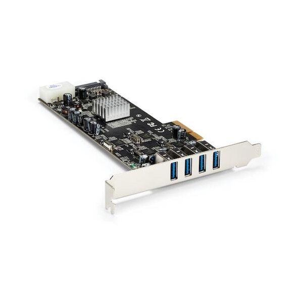 USB増設カード/PCIe 2.0 - 4x USB-A/5Gbps/SATA・LP4電源 PEXUSB3S44V 1個