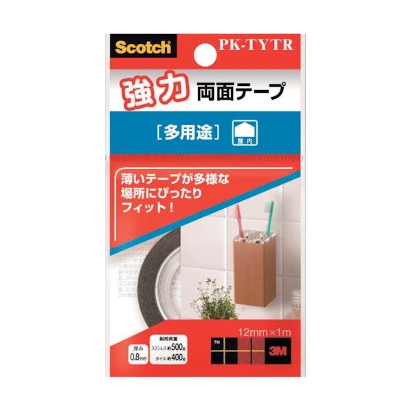 スコッチ 強力両面テープ 多用途 12mm×1m PK-TYTR 1点