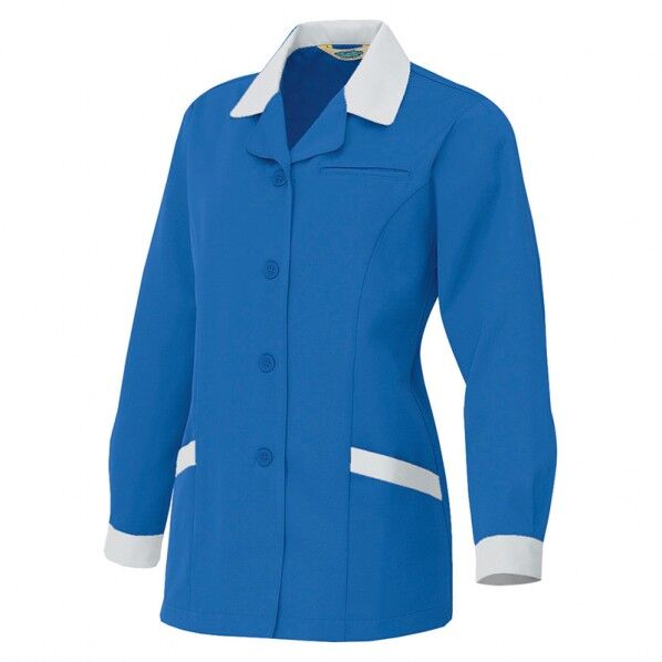 エコ交織 マルチワーク レディース長袖スモック 006ロイヤルブルー L 6366 1点