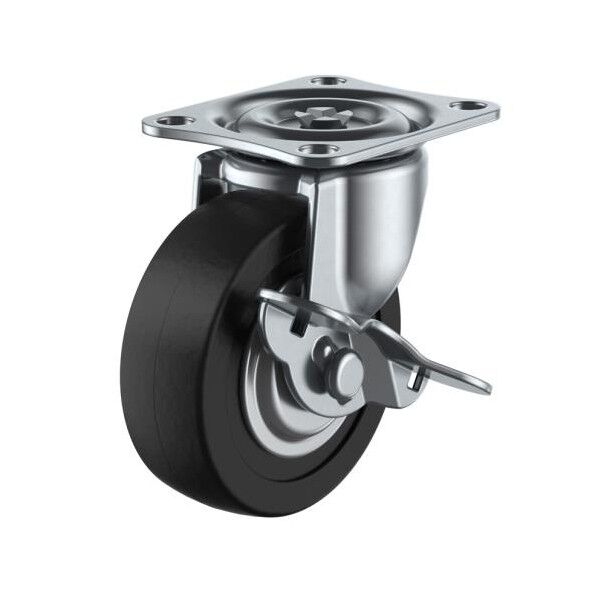 38mm キャスター(自在金具・ブレーキ付・微音)