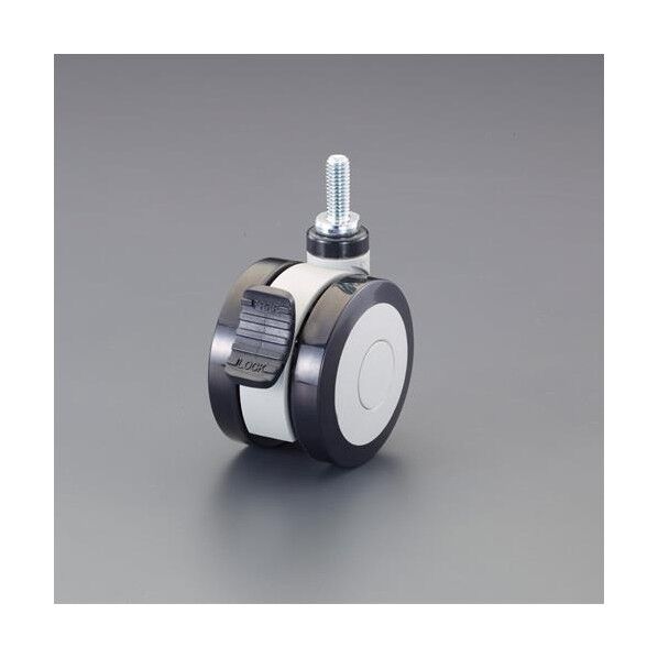 75mm キャスター(ツインホイール/ブレーキ付/W3/8インチ) EA986TH-102 1個...