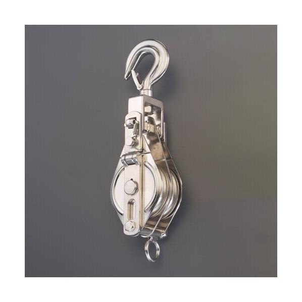 75mm/ 500kg フック型滑車(ステンレス/2輪)