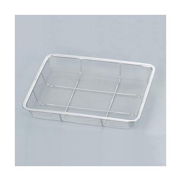 295x233x 43mm 浅型角ザル(ステンレス製)