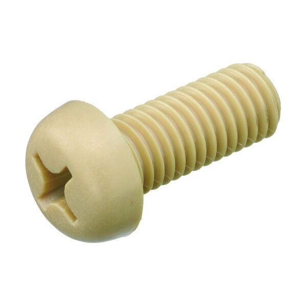 ポリフェニレンサルファイド 十字穴付ナベ小ネジ M6-12 PPS/PH M6-12 100個