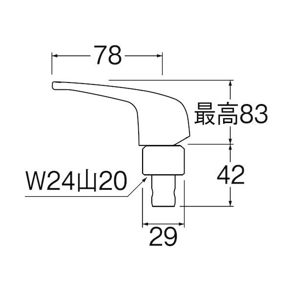 三栄水栓 シングルレバー単水栓上部 PR171-13