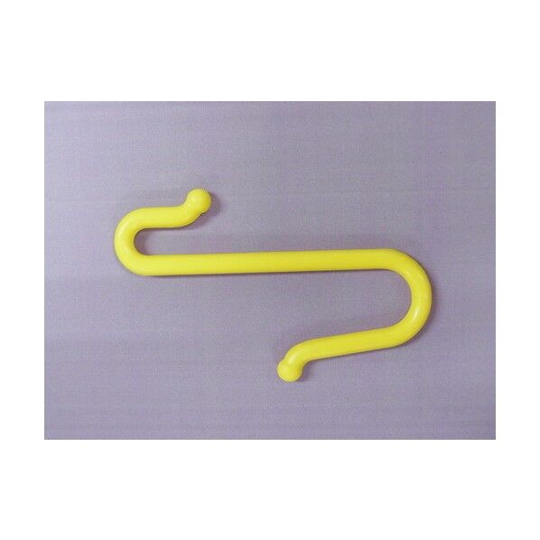 プラチェーン金具/プラスチックSフックロングタイプ 6mm×90mm(白 赤) PSH-90 黄 チェーン 50個