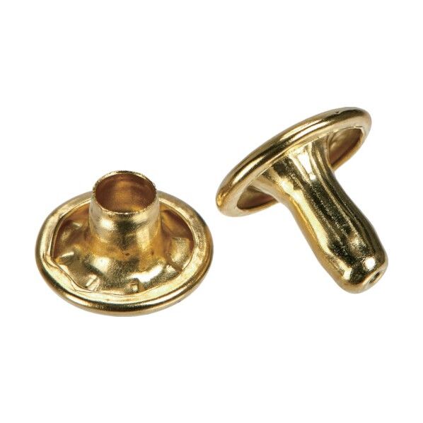 トラスコ 大カシメ スチール 真鍮メッキ 9mm 足長11.5mm (ブリスターパック入) P-THP-CB11.5 30組...