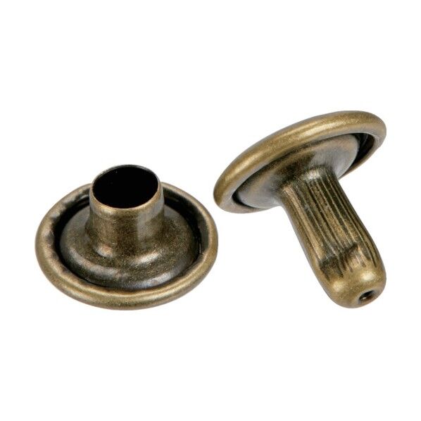 トラスコ 大カシメ スチール 金ブロンズメッキ 9mm 足長11.5mm (ブリスターパック入) P-THP-CG11.5 30組...