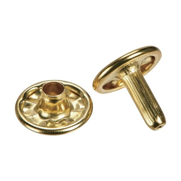 特大カシメ スチール 真鍮メッキ 13mm (ブリスターパック入)