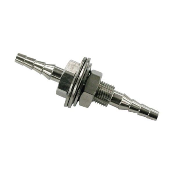 パネル貫通継手 ビニル管用 4段バーブ形 SUS製