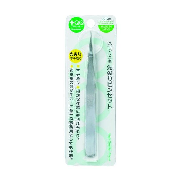 グリーンベル ステンレス製先尖りピンセット 126mm QQ-504 1台
