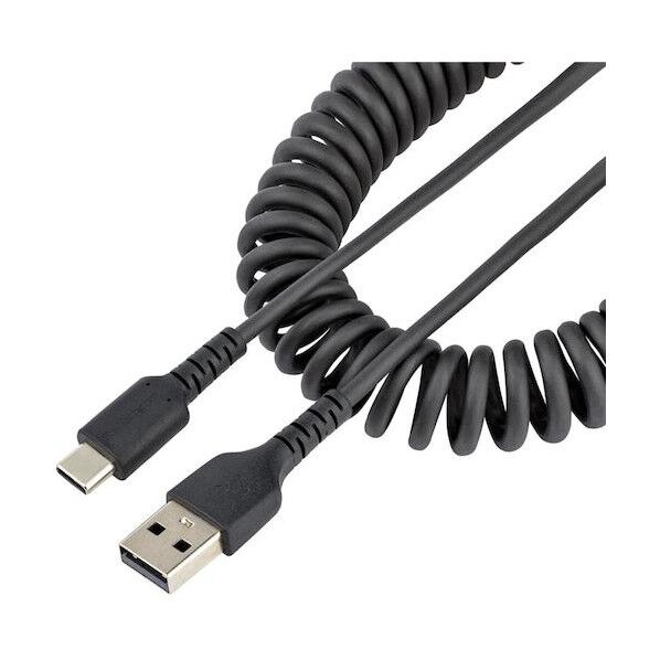 USBケーブル/A-C/50cm/USB 2.0/コイル状/高耐久アラミド/BK R2ACC-50C-USB-CABLE   1本