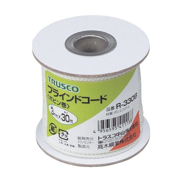 トラスコ ブラインドコード8つ打線径3mmX長さ30m 70 x 71 x 67 mm R-330B 1点...