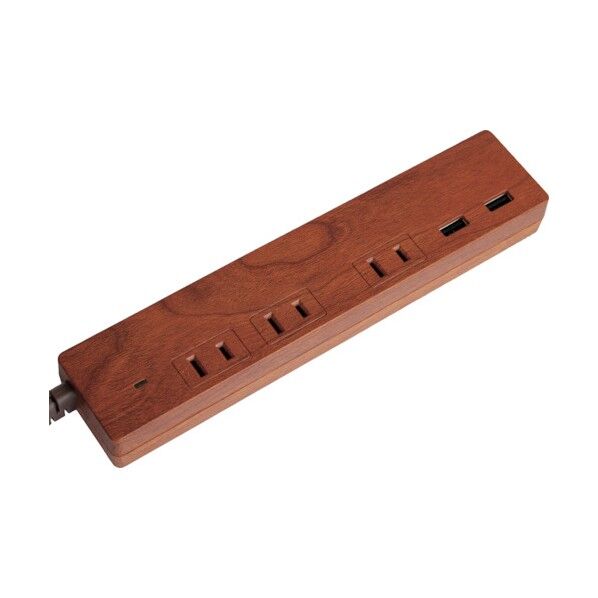 NATURAL WOOD TAP AC3個口 2.1A USB 2ポート ダークウッド PT337DW 1個