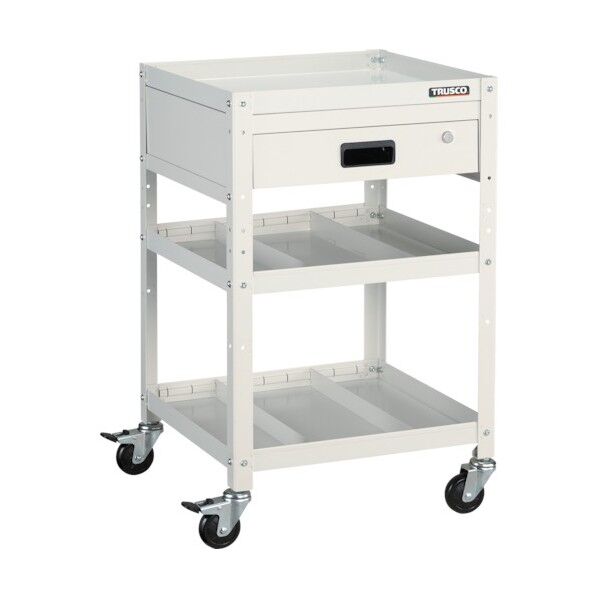 ラビットワゴン (ゴム車輪・仕切板付・1段引出し付)