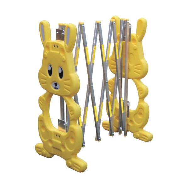 伸縮式ラビットゲート 反射付 黄 H835mm×W250mm~W2100mm AZ-110 1台