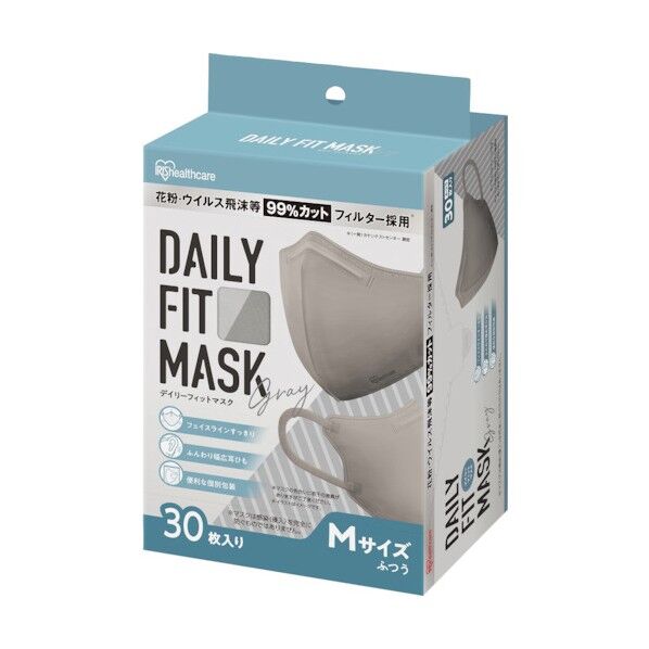 DAILY FIT MASK ふつうサイズ グレー RK-D30MG 30枚