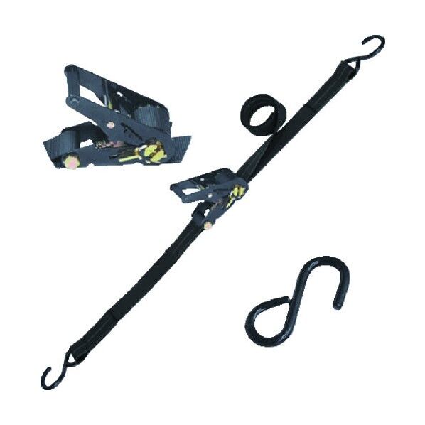 ラチェットバックル黒オープンフック付