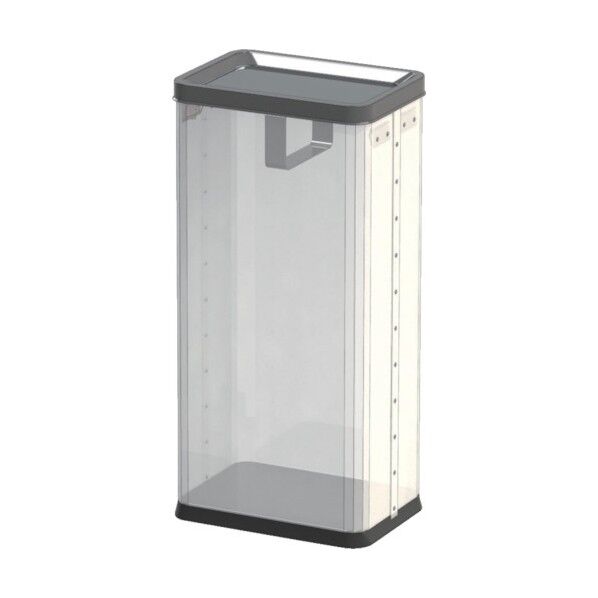 中身の見えるゴミ箱角型ロータリー屑入れ 314 x 232 x 650 mm RSM-P-01 1