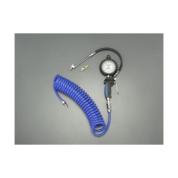 0 -1200kPa タイヤゲージ&チャック(4.2mホース付)