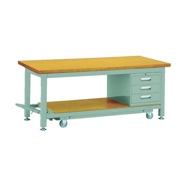 移動式重量作業台(3段キャビネット付)