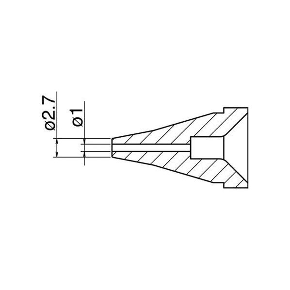 エスコ(esco) φ1.0/φ2.7mm 交換ノズル(EA323MA-2用) EA323MA-32 1本