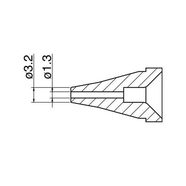 エスコ(esco) φ1.3/φ3.2mm 交換ノズル(EA323MA-2用) EA323MA-33 1本