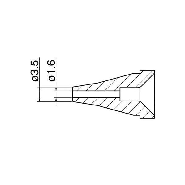エスコ(esco) φ1.6/φ3.5mm 交換ノズル(EA323MA-2用) EA323MA-34 1本