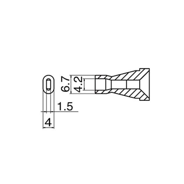 エスコ(esco) φ4.2/φ6.7mm 交換ノズル(EA323MA-2用) EA323MA-38 1本