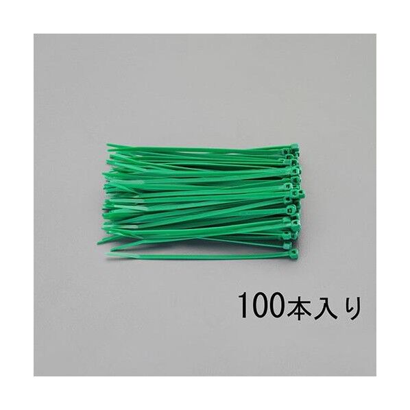 エスコ(esco) 100x 2.5mm 結束バンド(緑/100本) EA475G-100 1袋