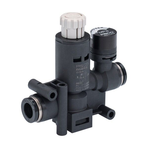 レギュレータ プッシュロックタイプ 圧力ゲージ付ユニオン φ6×φ4 RVUMP6-4 1点