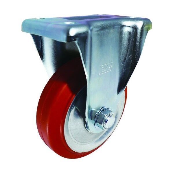 ヨドノ　プレス製固定金具付赤ゴム車　１００φ