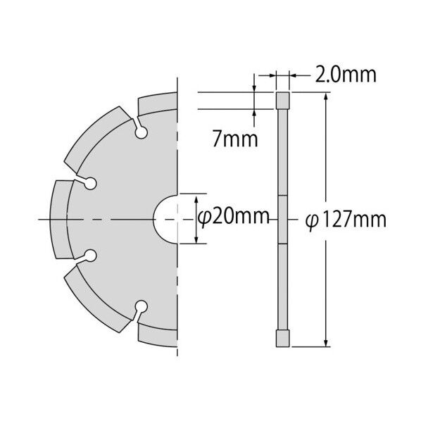 エビ印 ダイヤモンドホイール切断王セグメントタイプ１２７ｍｍ 168 x 147 x 9 mm SA125 1点