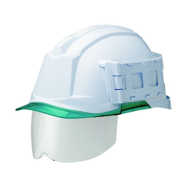 ミドリ安全 IDケース付ヘルメット(ワイドシールド付) SC－19PCLS－ID RA3 α ホワイト/グリーン 293 x 227 x 148 mm SC-19PCLS-ID-RA3-ALPHA-W/GN 1個